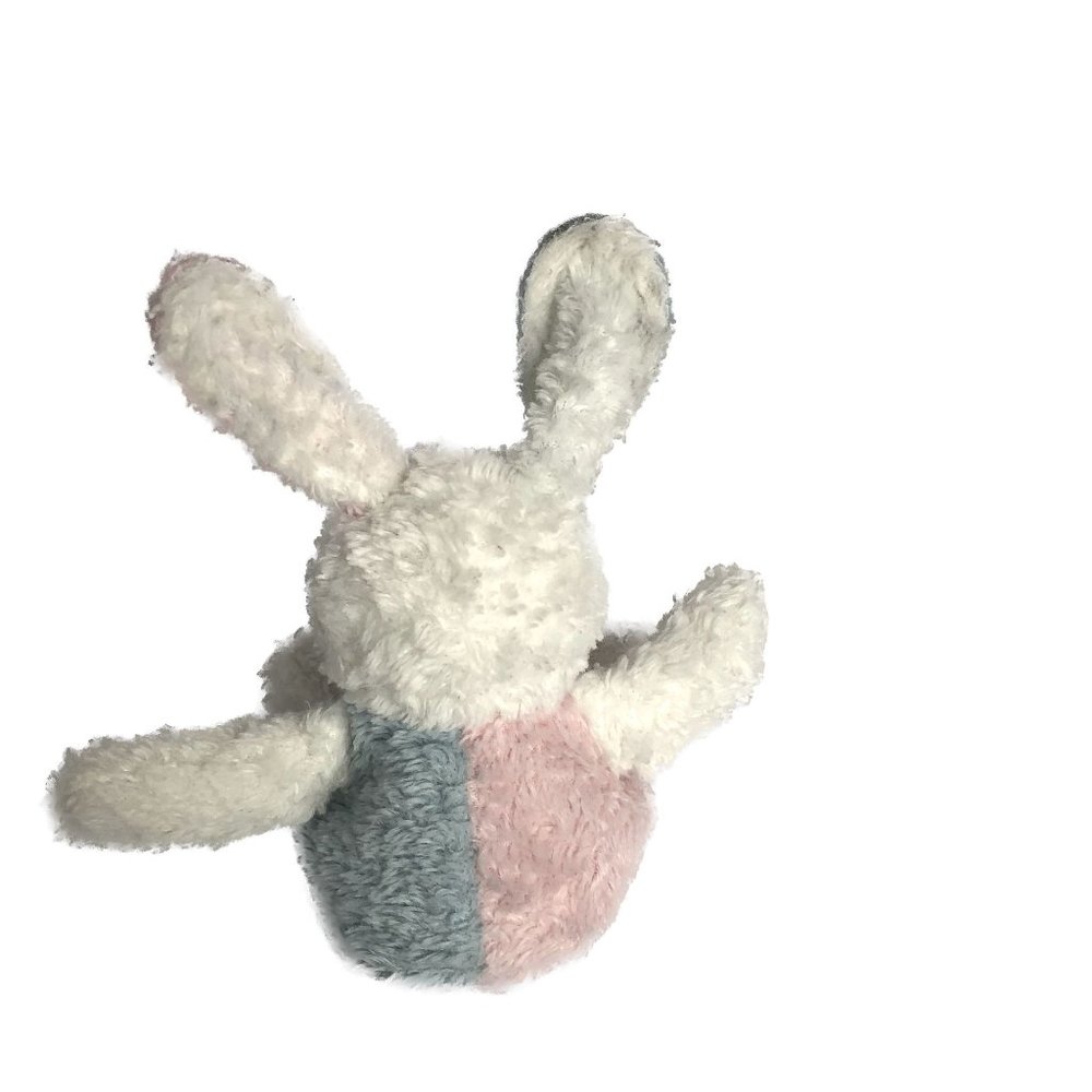 Unbranded Bunny Rabbit Plush White Pink Blue Multicolor Ribbon Bow 6" - Picture 3 of 5
